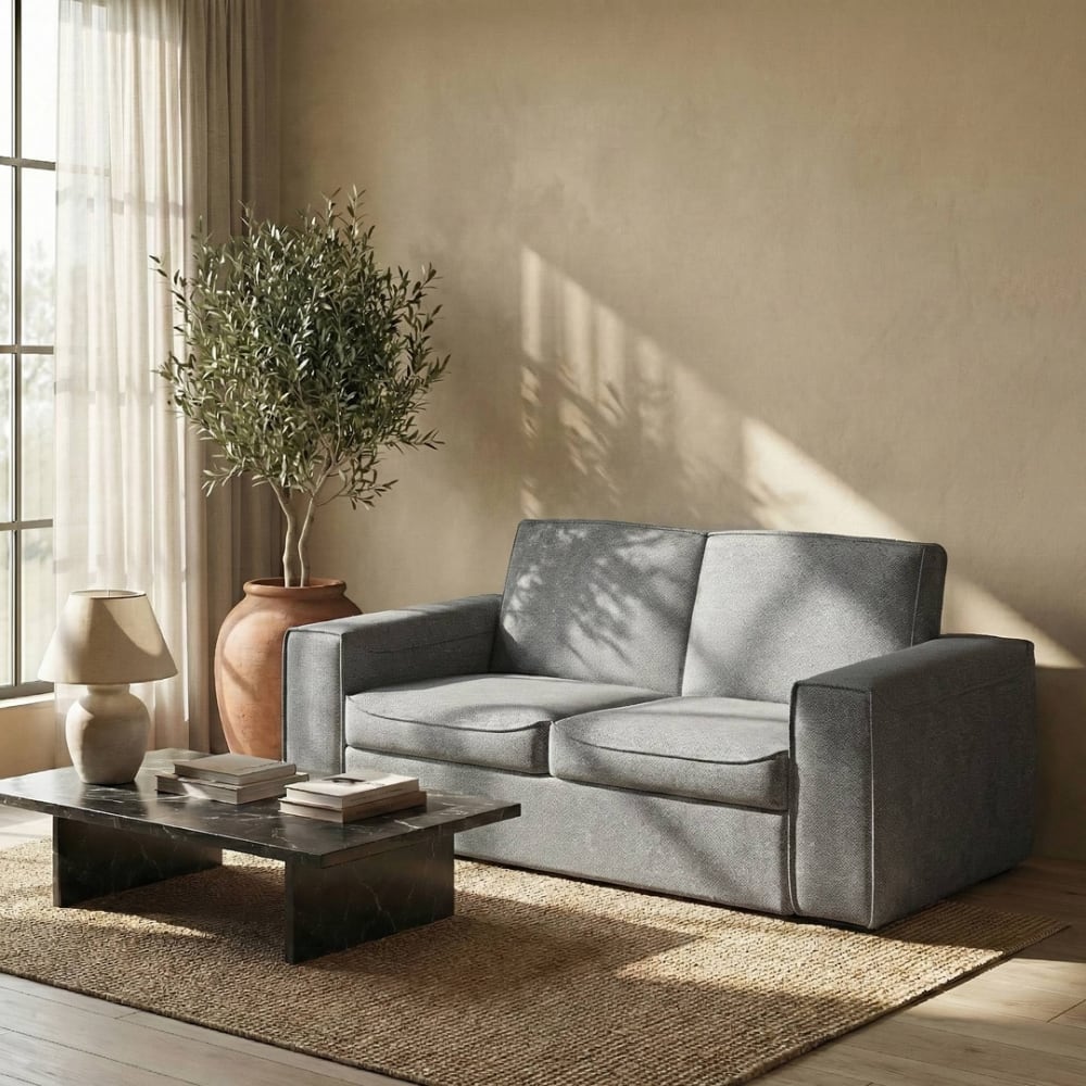 Canapé-Lit Munro 2,5 Places Polyester Gris Clair Maisons du Monde