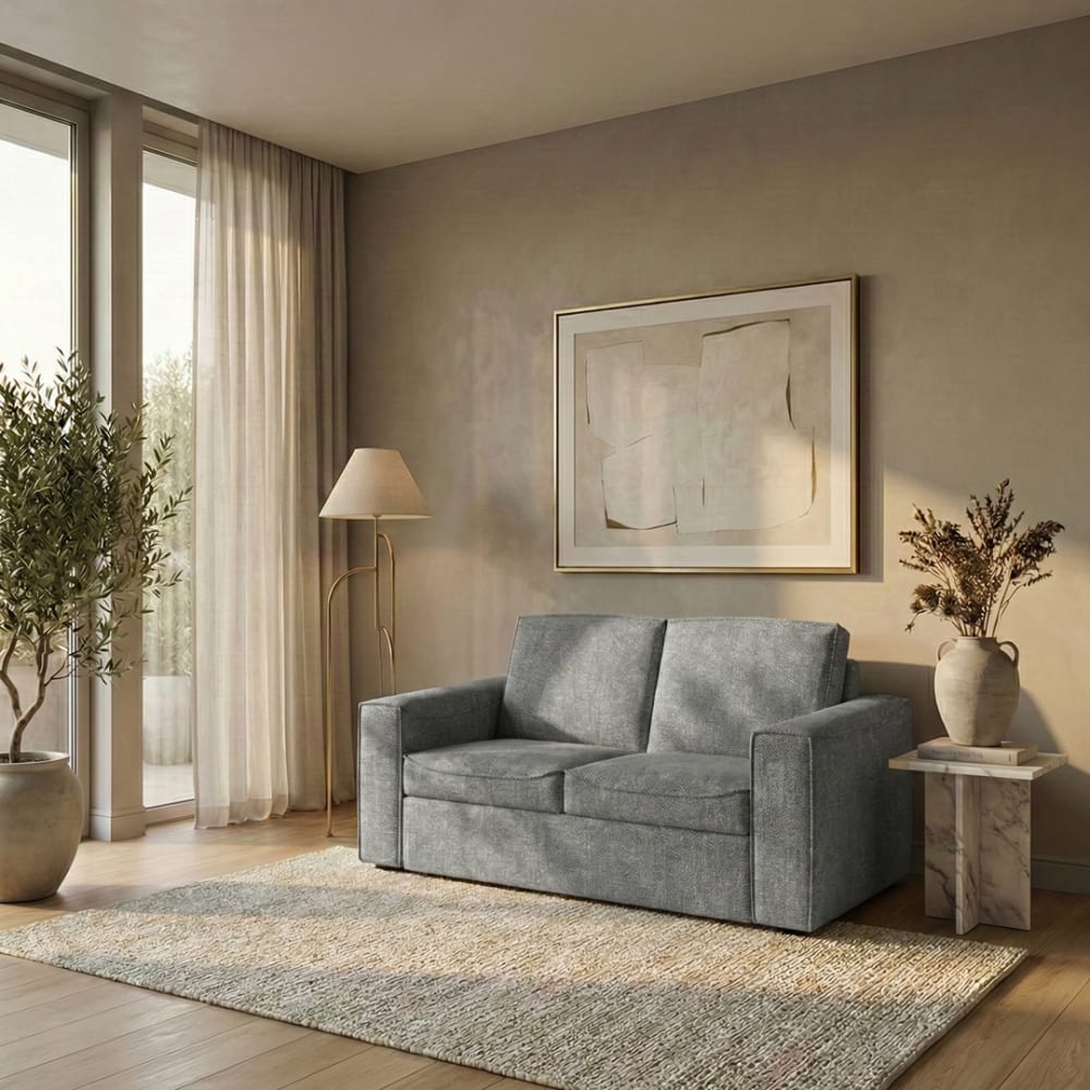 Canapé-Lit Muno 2 Places Polyester Gris Clair Maisons du Monde