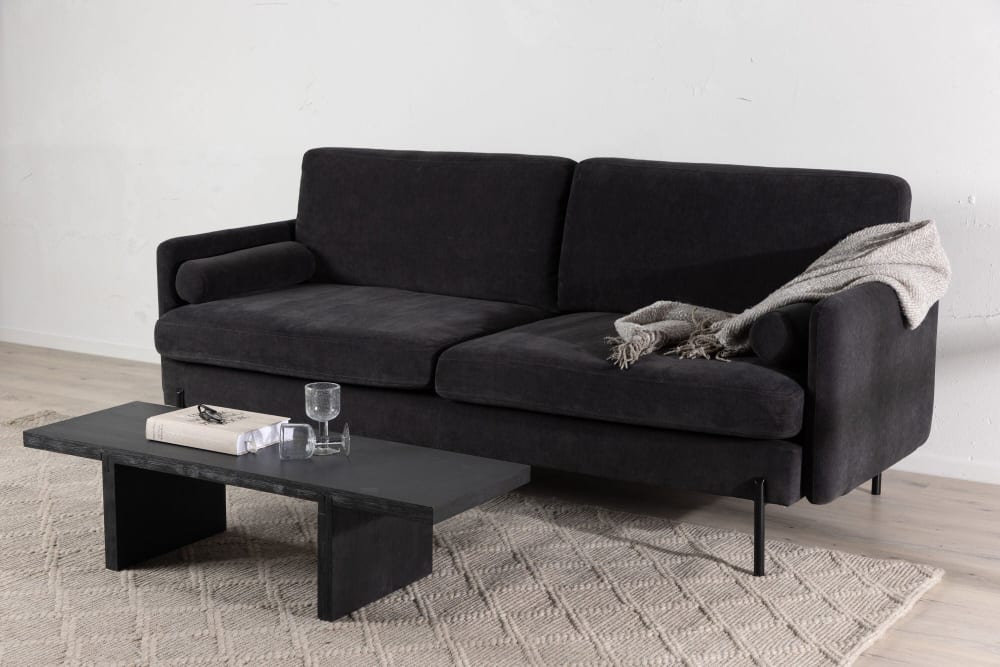 Canapé Anteba Droit 2 Places en Tissu Gris Maisons du Monde