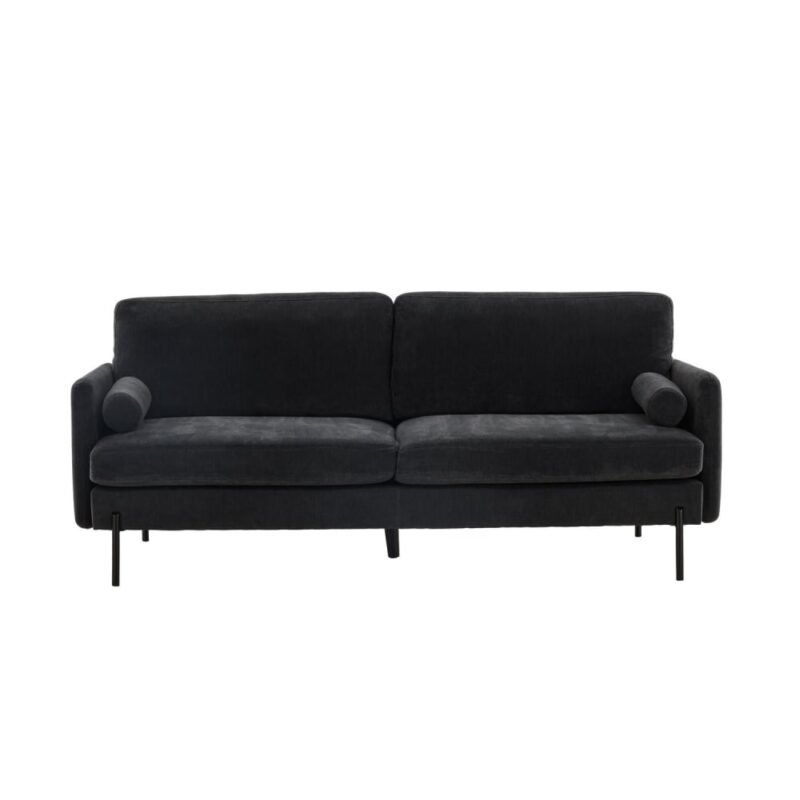 Canapé Anteba Droit 2 Places en Tissu Gris Maisons du Monde