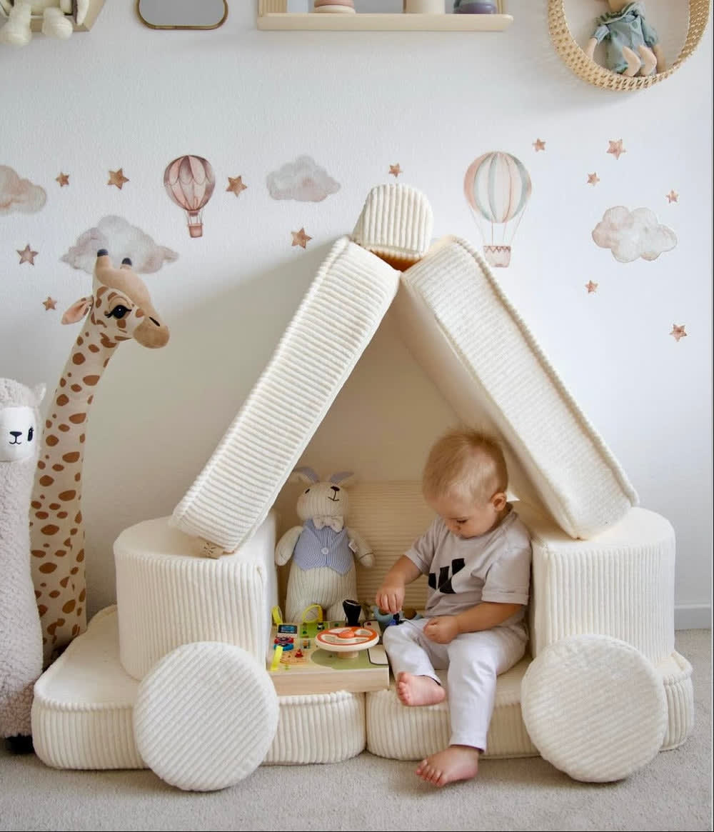 Canapé Aesthetic Pocket Modulable Velours Côtelé Beige Maisons du Monde