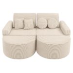 Canapé Aesthetic Pocket Modulable Velours Côtelé Beige Maisons du Monde