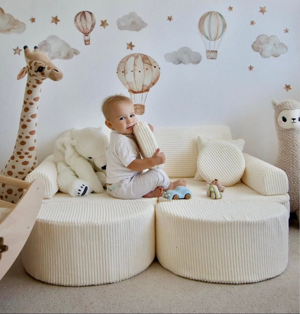 Canapé Aesthetic Pocket Modulable Velours Côtelé Beige Maisons du Monde