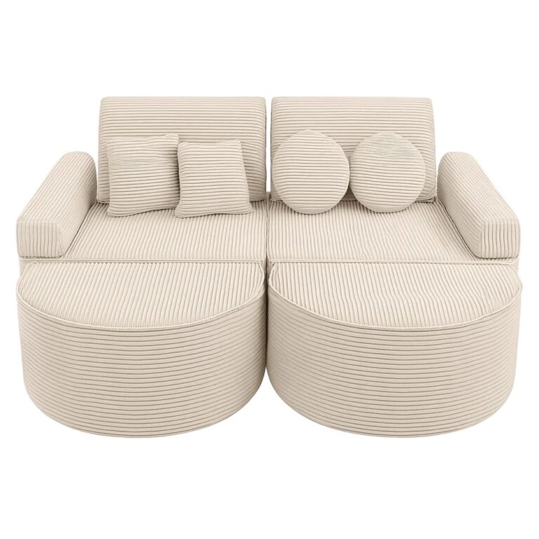 Canapé Aesthetic Pocket Modulable Velours Côtelé Beige Maisons du Monde