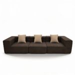 Canapé Pure 3 Places Marron Sable Grand Format Maisons du Monde