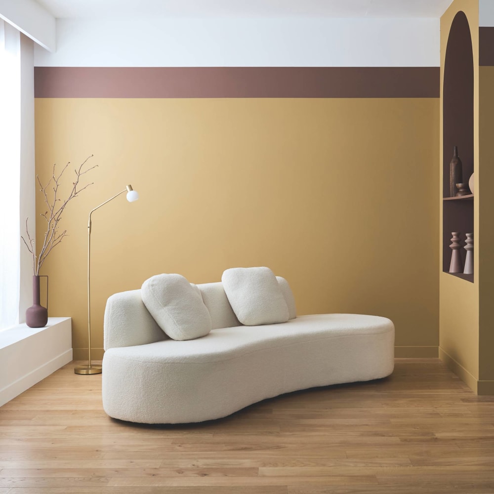 Canapé Virgule 3 Places Bouclette Beige Maisons du Monde