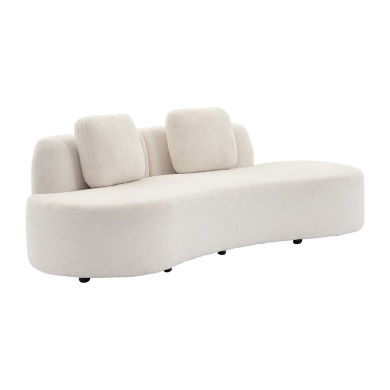 Canapé Virgule 3 Places Bouclette Beige Maisons du Monde