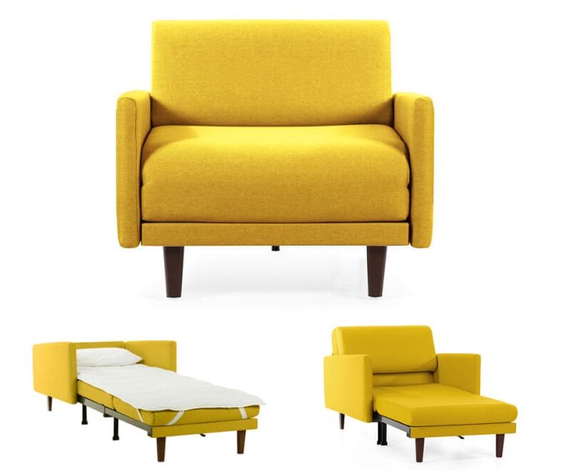 Fauteuil Lit Pacha 1 Place Jaune Modulable Maisons du Monde