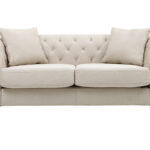 Canapé Montaigne 2 Places Tissu lisse Beige Miliboo
