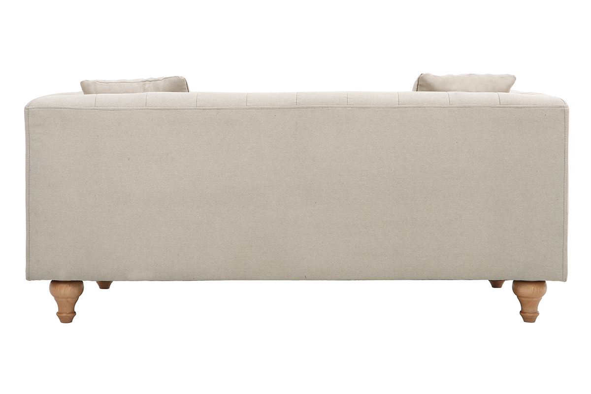 Canapé Montaigne 2 Places Tissu lisse Beige Miliboo