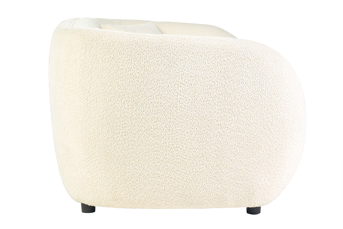 Canapé Mochi 4 Places Bouclette Blanc Miliboo
