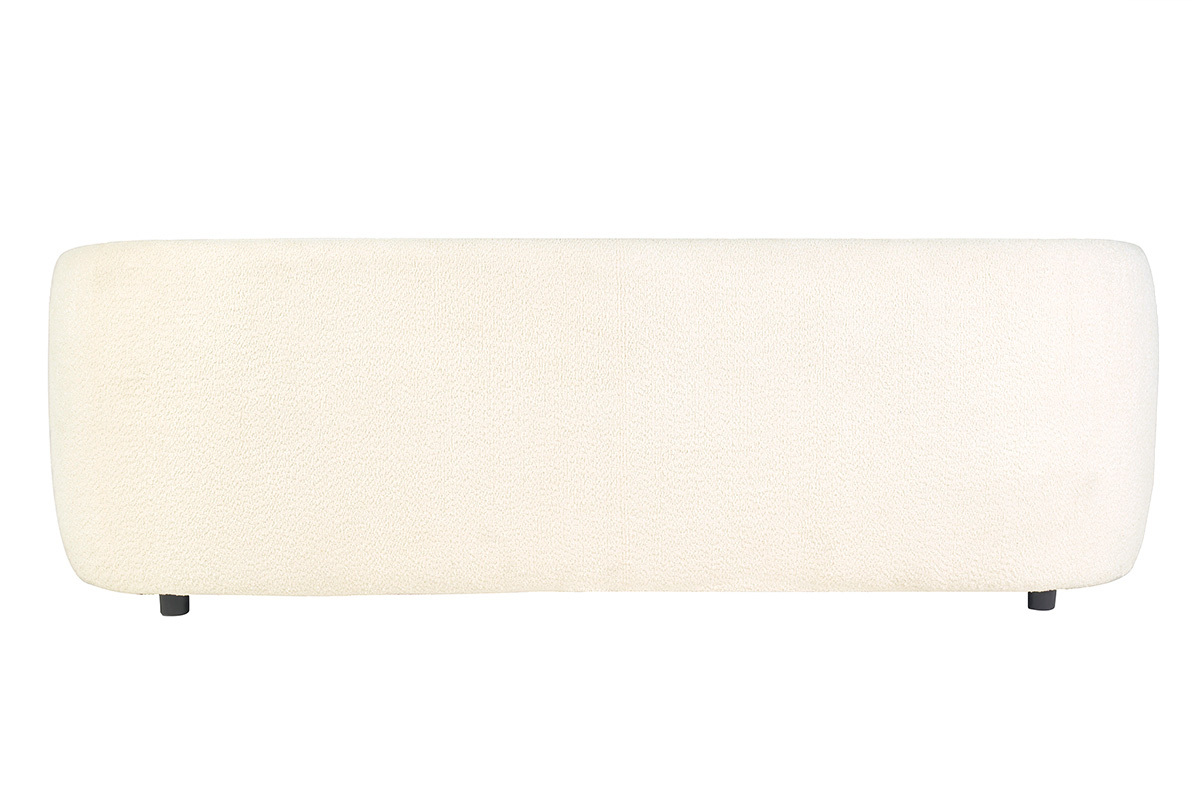 Canapé Mochi 4 Places Bouclette Blanc Miliboo