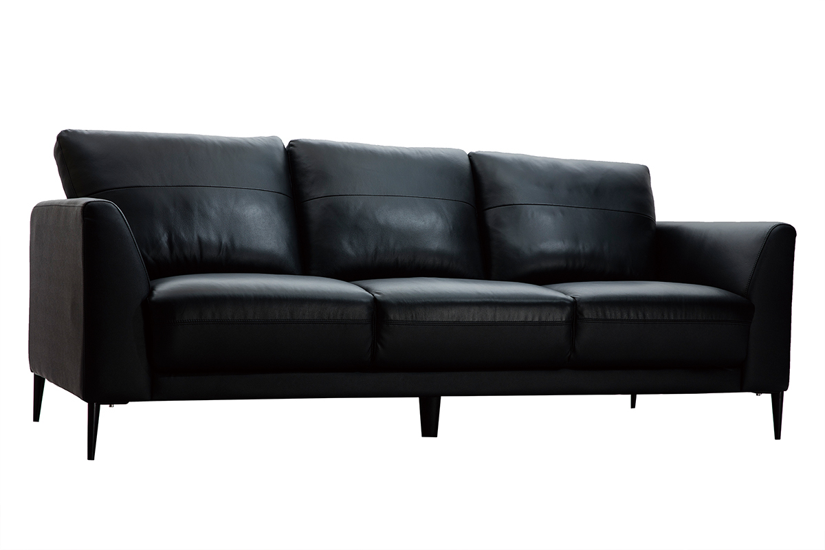 Canapé Joplin 3 Places Cuir Miliboo