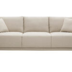 Canapé Munik 3 Places Tissu lisse Beige Miliboo