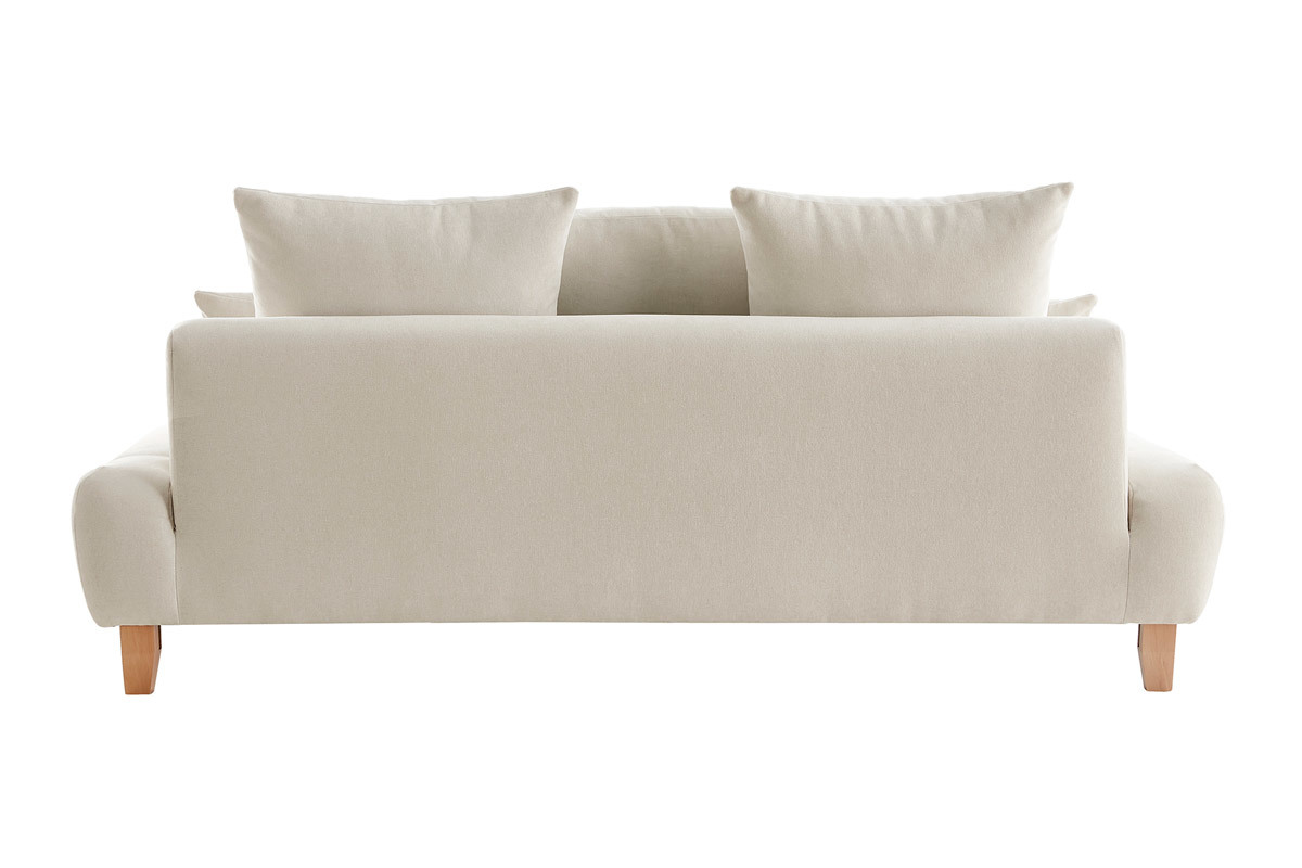 Canapé Odeon 3 Places Velours Beige Miliboo