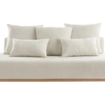 Canapé Odeon 3 Places Velours Beige Miliboo