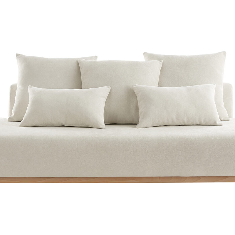 Canapé Odeon 3 Places Velours Beige Miliboo