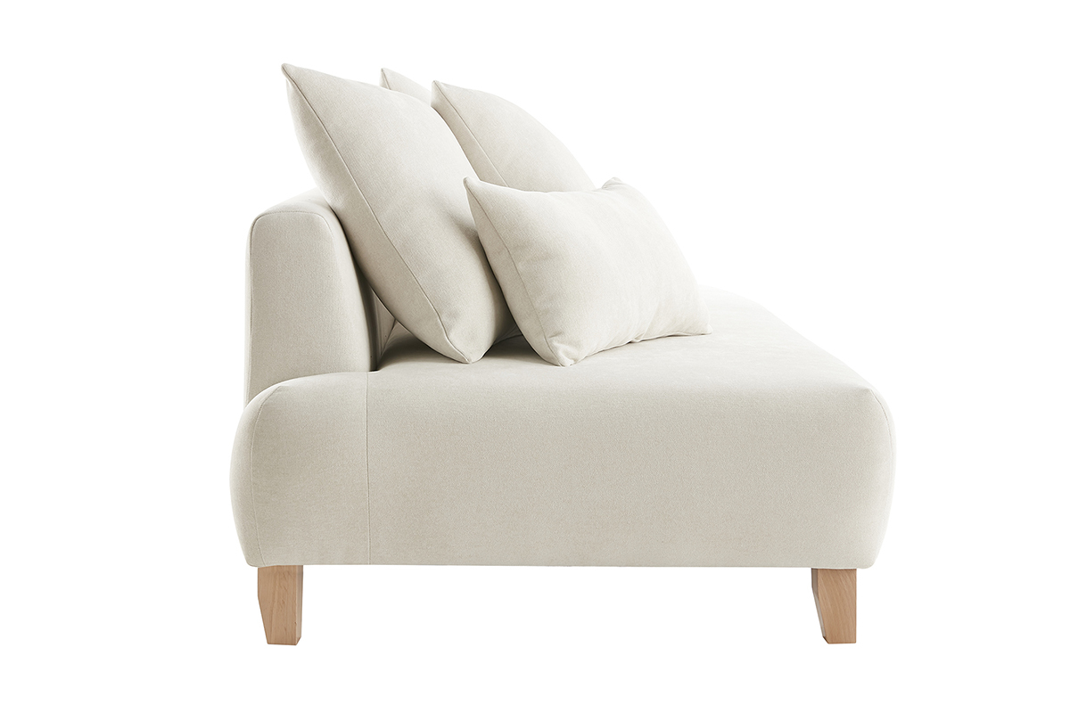 Canapé Odeon 3 Places Velours Beige Miliboo