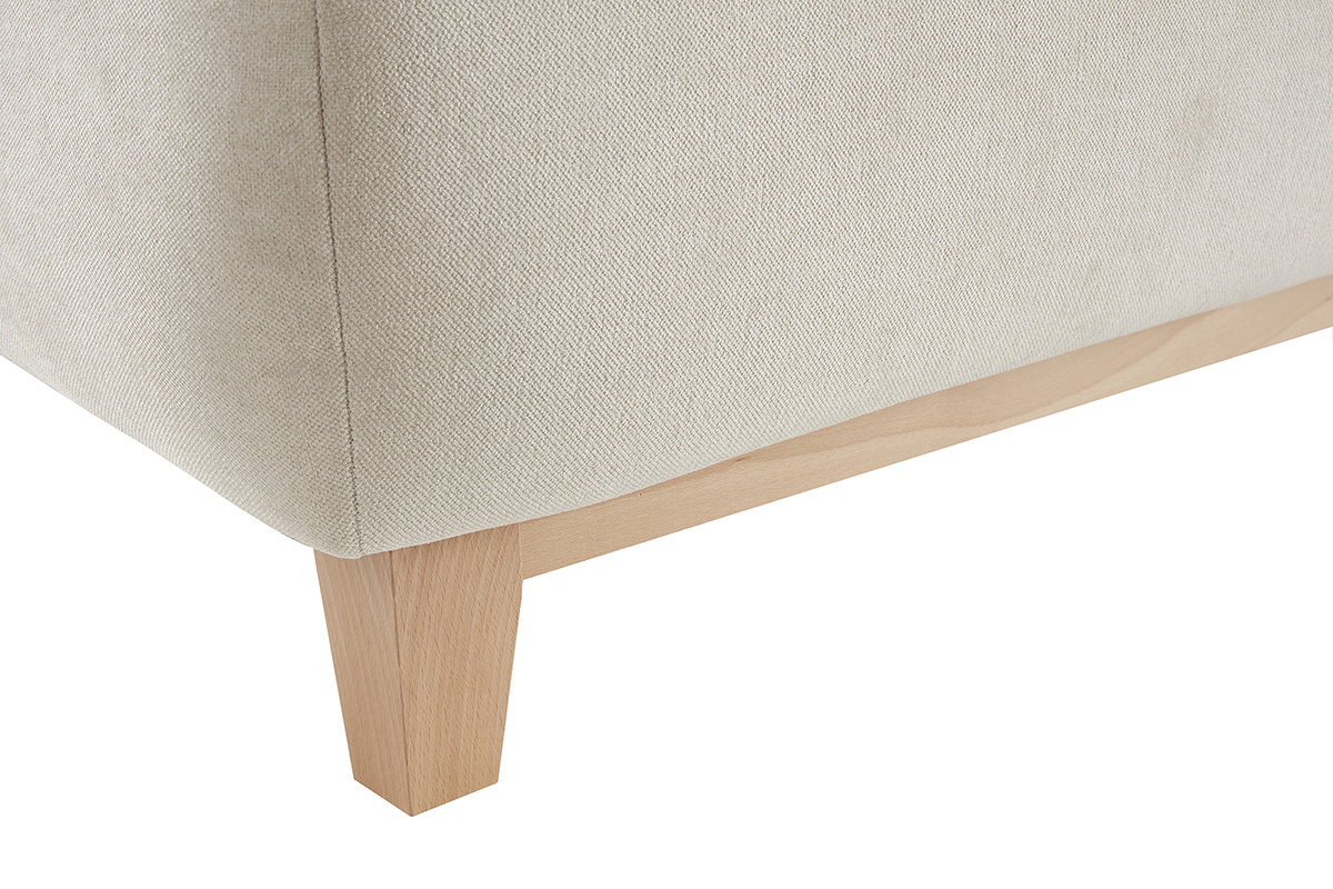 Canapé Odeon 3 Places Velours Beige Miliboo