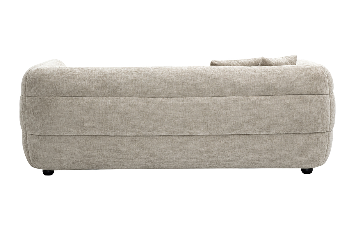 Canapé Joya 3 Places Velours Beige Miliboo
