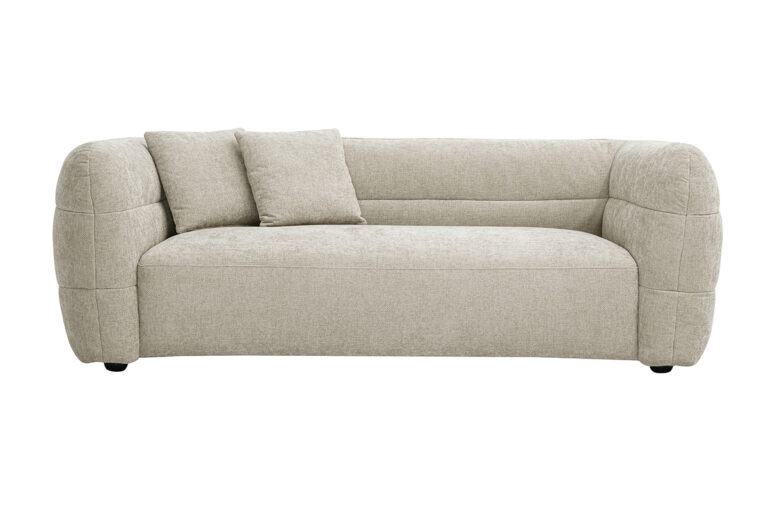Canapé Joya 3 Places Velours Beige Miliboo