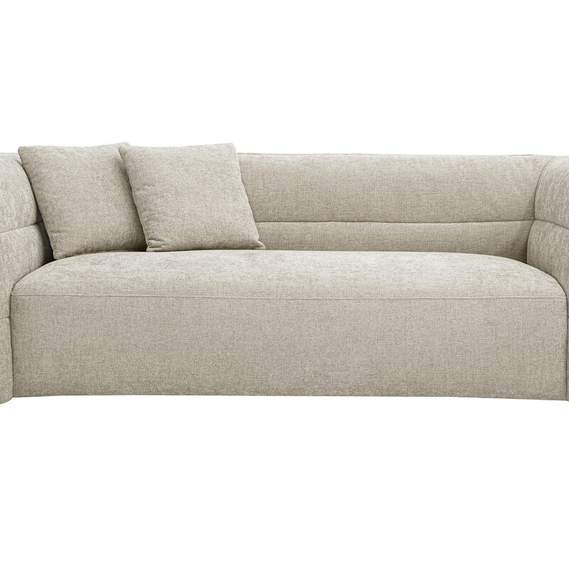Canapé Joya 3 Places Velours Beige Miliboo