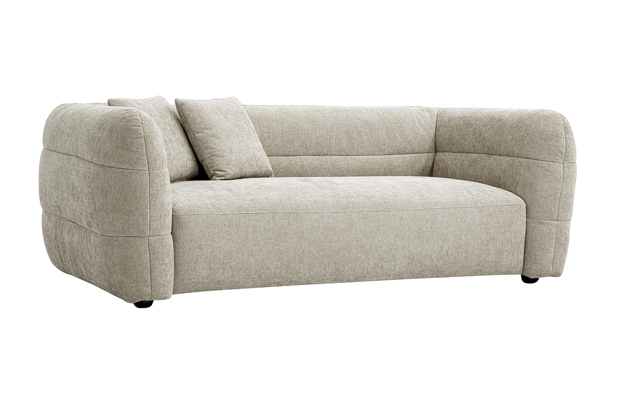 Canapé Joya 3 Places Velours Beige Miliboo