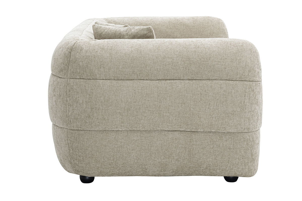 Canapé Joya 3 Places Velours Beige Miliboo