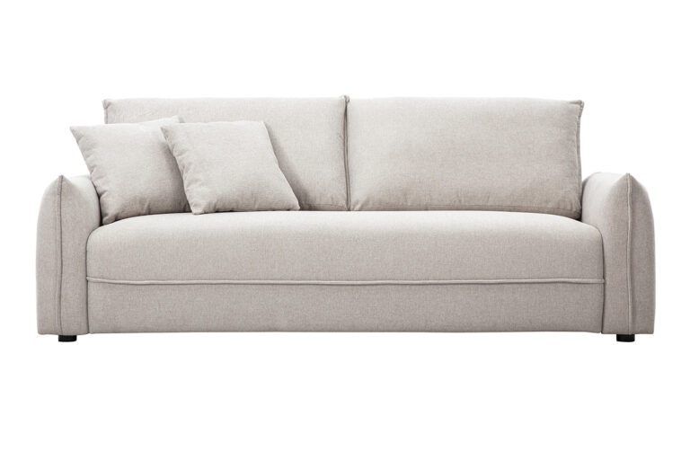 Canapé Pio 3 Places Velours Beige Miliboo