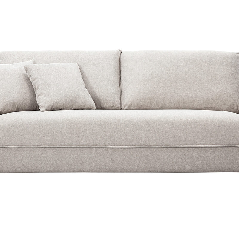 Canapé Pio 3 Places Velours Beige Miliboo