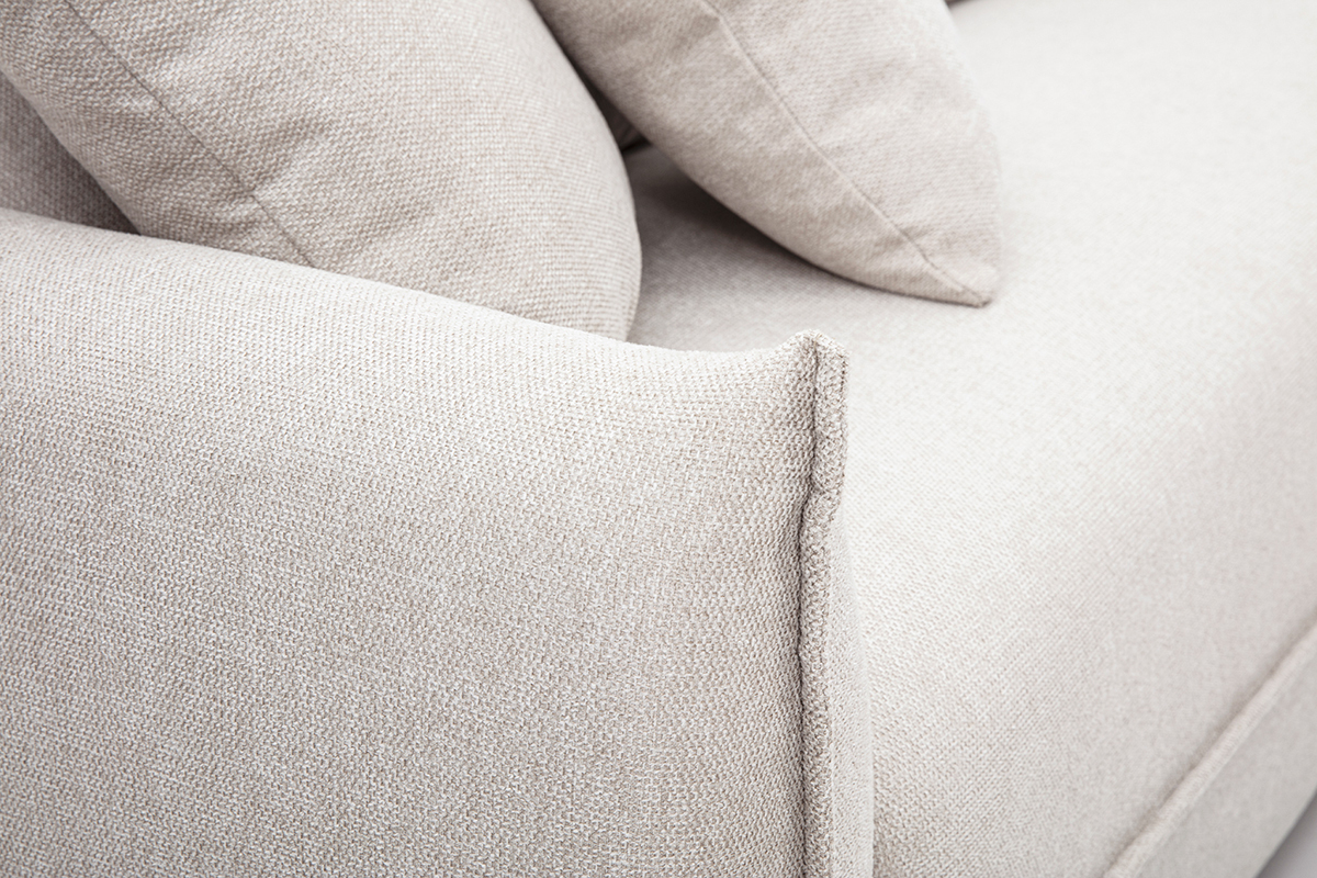Canapé Pio 3 Places Velours Beige Miliboo