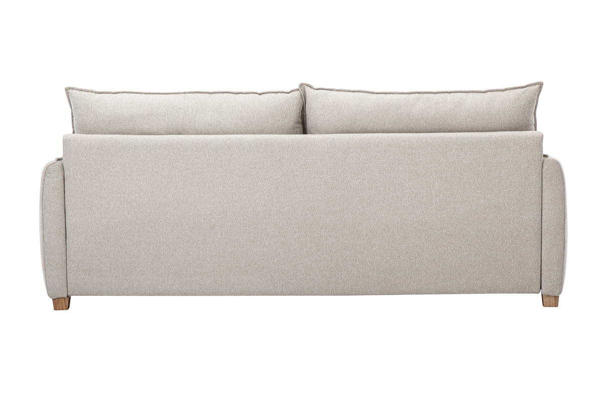Canapé Renzo 3 Places Velours Beige Miliboo