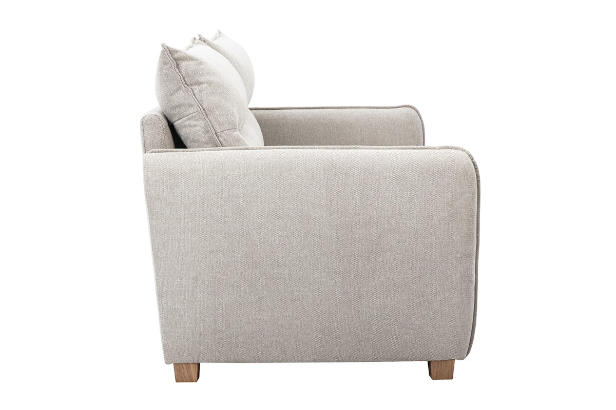 Canapé Renzo 3 Places Velours Beige Miliboo