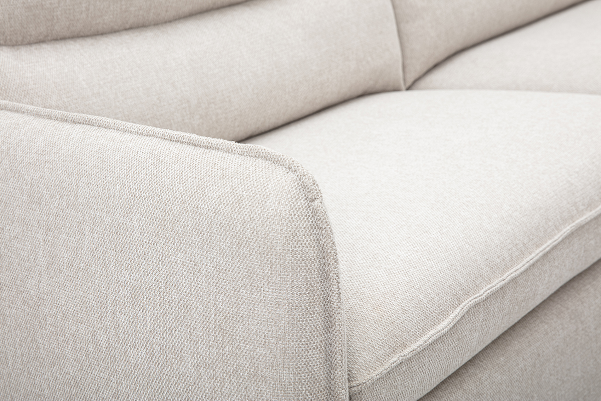 Canapé Renzo 3 Places Velours Beige Miliboo