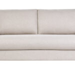 Canapé Paulin Convertible 2 Places Tissu lisse Beige Miliboo
