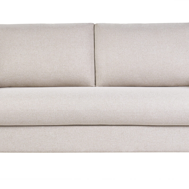 Canapé Paulin Convertible 2 Places Tissu lisse Beige Miliboo