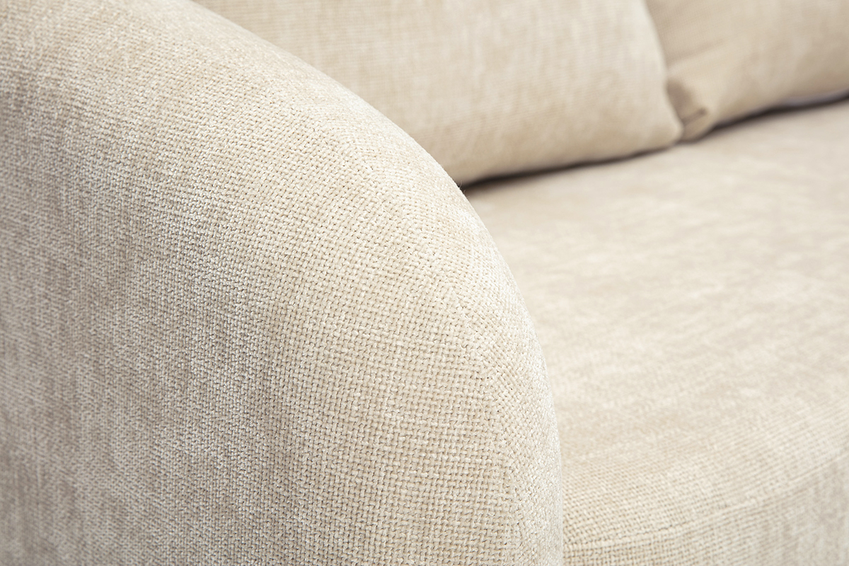 Canapé Mahaut Convertible 2 Places Velours Beige Miliboo