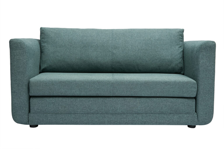 Canapé Leon Convertible 2 Places Tissu lisse Gris Miliboo