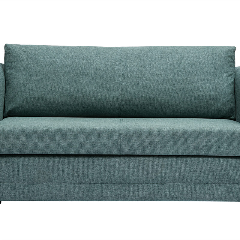 Canapé Leon Convertible 2 Places Tissu lisse Gris Miliboo