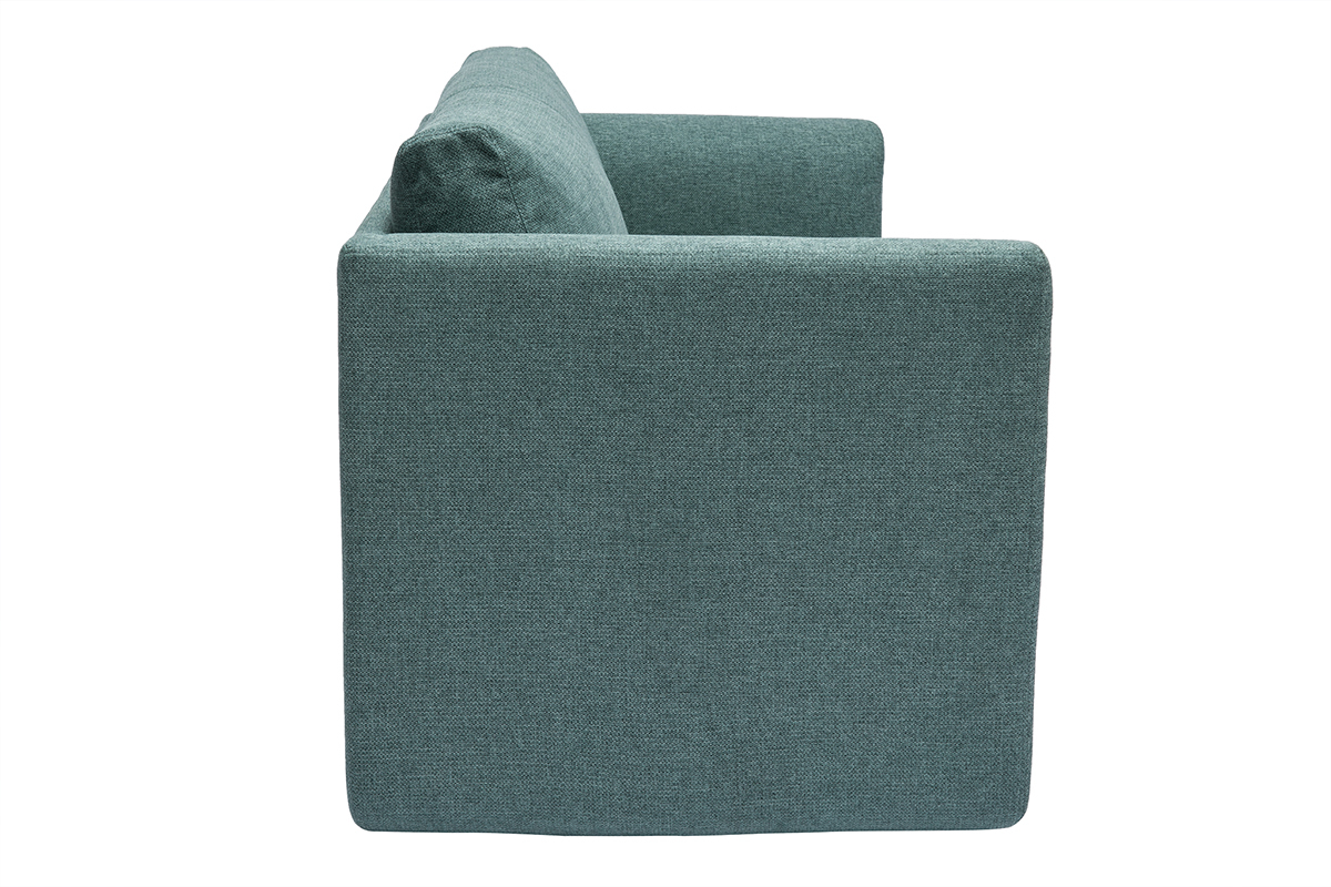 Canapé Leon Convertible 2 Places Tissu lisse Gris Miliboo