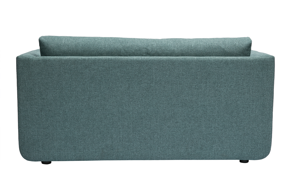 Canapé Leon Convertible 2 Places Tissu lisse Gris Miliboo