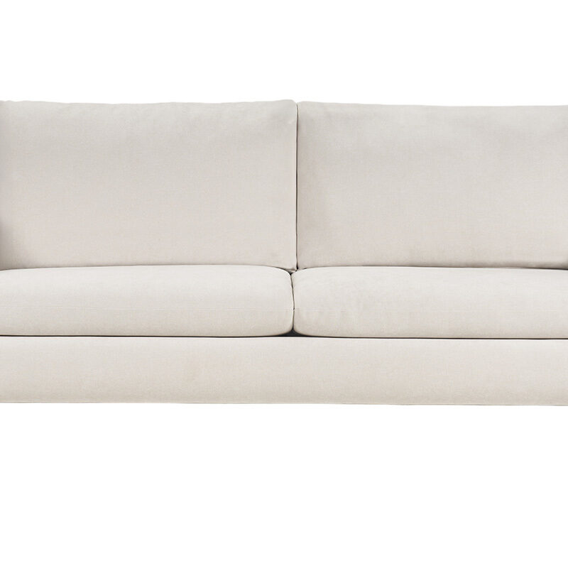 Canapé Leandre Convertible 4 Places Velours Beige Miliboo
