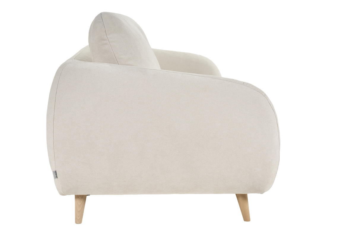 Canapé Leandre Convertible 4 Places Velours Beige Miliboo