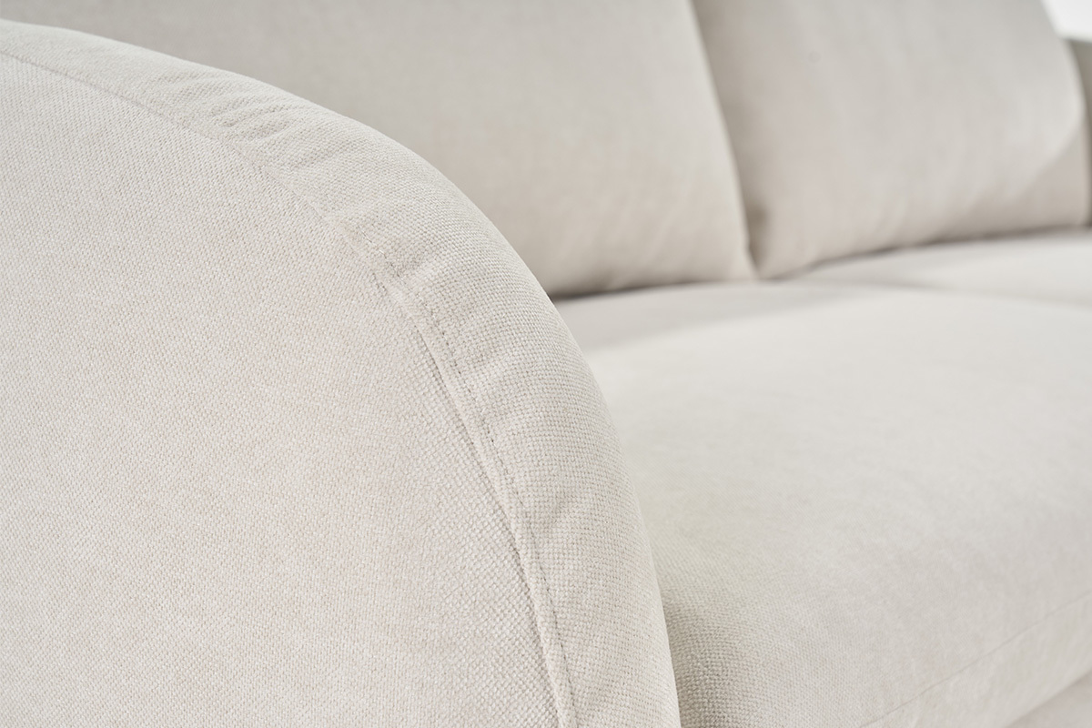 Canapé Leandre Convertible 4 Places Velours Beige Miliboo