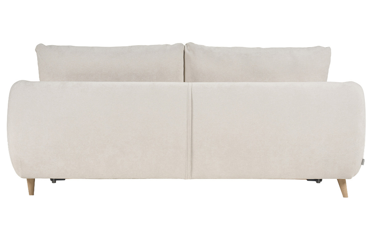 Canapé Leandre Convertible 4 Places Velours Beige Miliboo