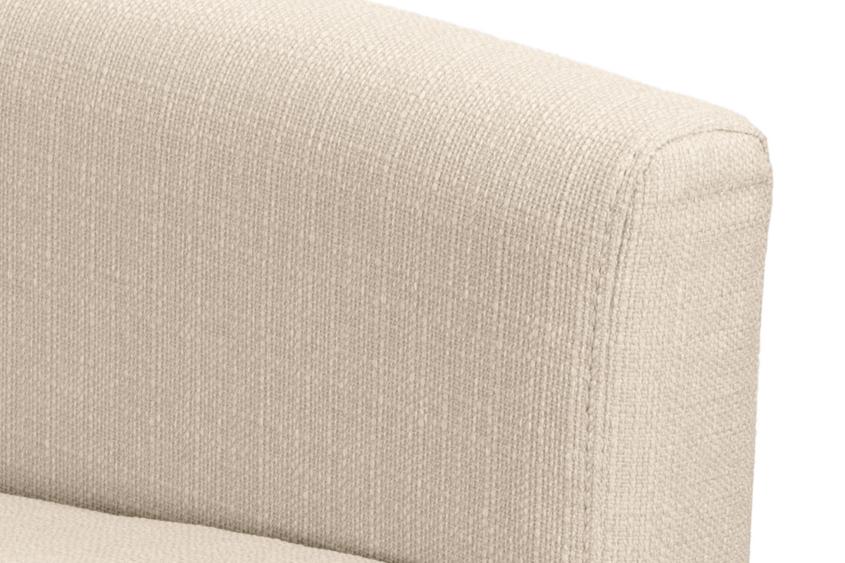 Canapé Skandy Convertible 3 Places Tissu lisse Beige Miliboo