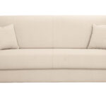 Canapé Skandy Convertible 3 Places Tissu lisse Beige Miliboo