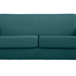 Canapé Graham Convertible 3 Places Tissu lisse Bleu Miliboo