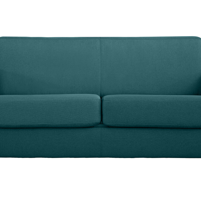 Canapé Graham Convertible 3 Places Tissu lisse Bleu Miliboo