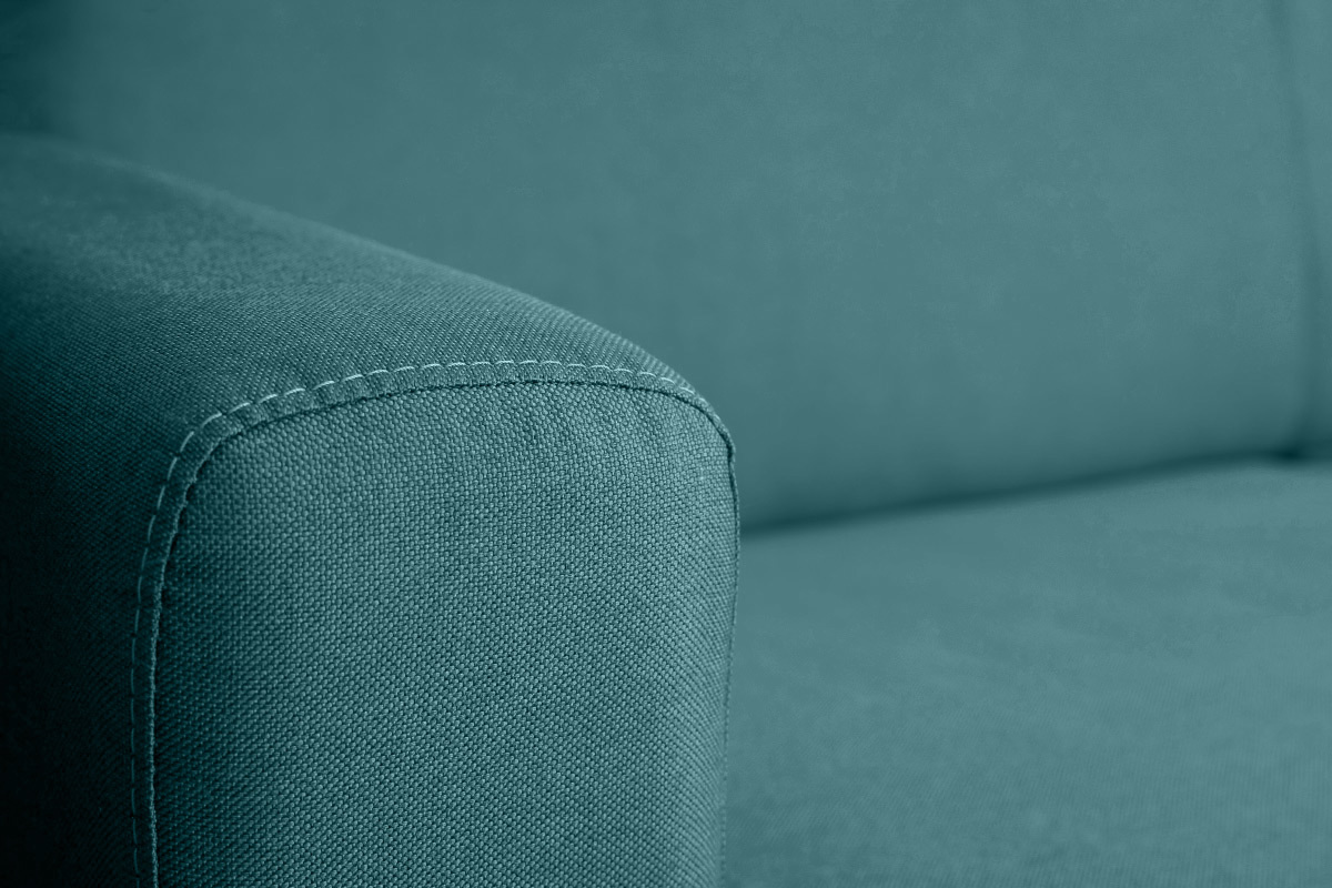 Canapé Graham Convertible 3 Places Tissu lisse Bleu Miliboo